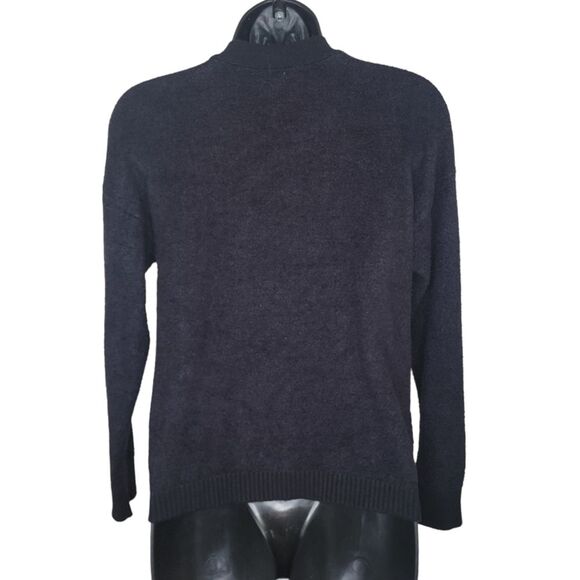 Joie black fuzzy button-up cardigan size Medium - Picture 5 of 6